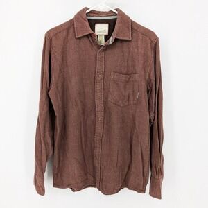 Horny Toad 100% Organic Cotton Snap Front Long Sleeve Shirt Brown Men's‎ Size S